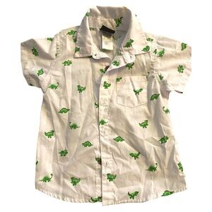 Rebels White Shirt with Green Dinosaur Print